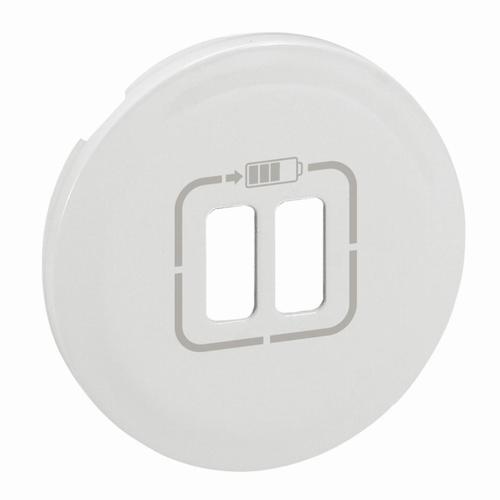 plakietka gn. zasilacz 2xUSB biała