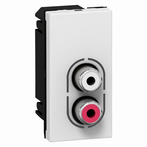 gniazdo M45 2xRCA zenski białe