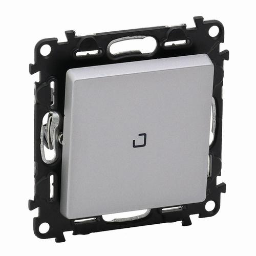 łącznik pojedynczy VALENA LIFE podświetlany aluminium 752310