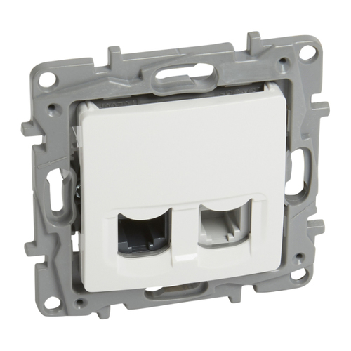 gniazdo NILOE RJ 11+RJ 45 kat.5 UTP białe