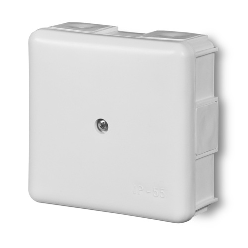 Puszka natynkowa 86x86x39 5x2,5mm2 6 wylotowa z wkładem IP 55 - kolor biały