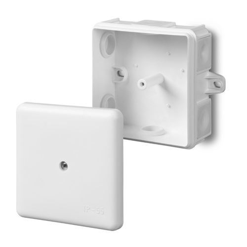 Puszka natynkowa MZ 86x86x39 5x2,5mm2 6 wylotowa pusta IP 55 - kolor biały