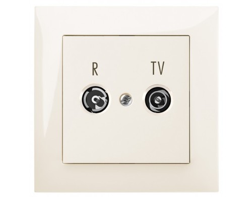 SENTIA gniazdo R-TV końcowe E B/R IP 20 kremowe