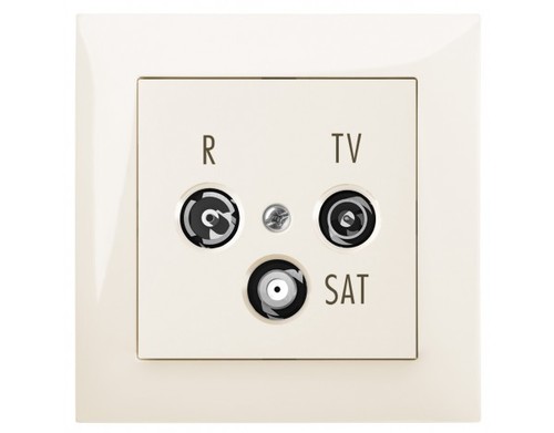 SENTIA gniazdo R-TV-SAT 10dB B/R IP 20 kremowe