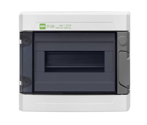 EP-LUX PLUS rozdzielnica 1x8 PE+N natynkowa PV 1500V DC 1000V AC IP 65 - kolor dymny