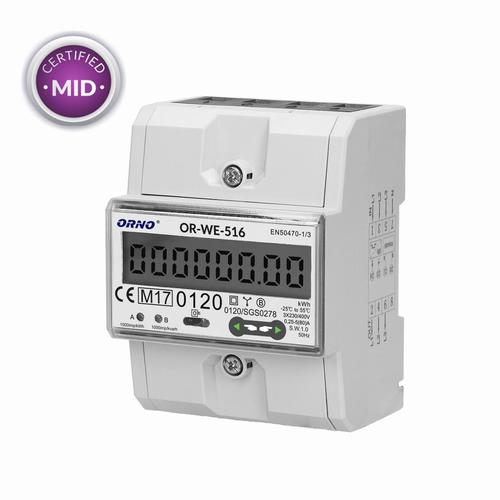 licznik energi elektrycznej 3 fazowy 80A RS485MID OR-WE-516