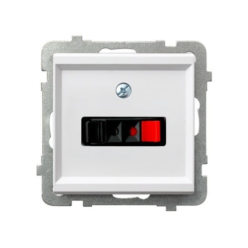 gniazdo SONATA głośnikowe pojedyncze b/r białe GG-1R/m/00 1105