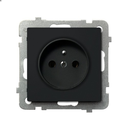 gniazdo SONATA pojedyncze z/u b/r czarne metalowe GP-1RZ/m/33 1080