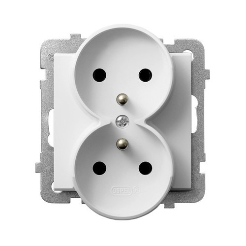 gniazdo SONATA podwójne z/u b/r białe GP-2RRZ/m/00 1088