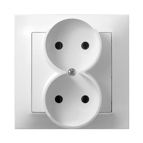 gniazdo IMPRESJA podwójne b/u białe GP-2Y/00 1020