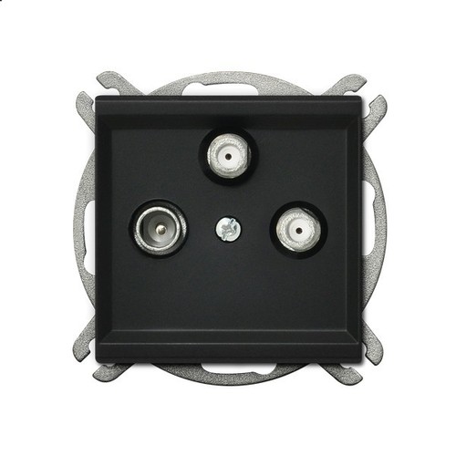 gniazdo SONATA RTV-SAT-SAT b/r czarne metalowe GPA-R2S/m/33 1096