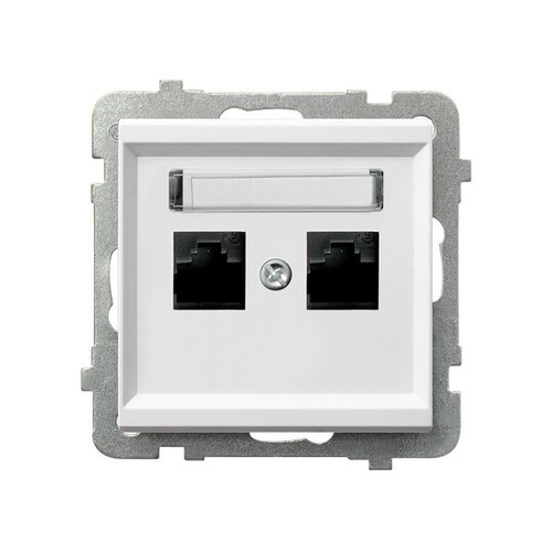 gniazdo SONATA kompu.podwójne b/r białe GPK-2R/K/m/00 1101 kat5e KRONE