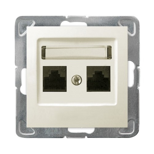 gniazdo IMPRESJA komputerowe podwójne b/r kr GPK-2Y/K/m/27 1035 kremowe