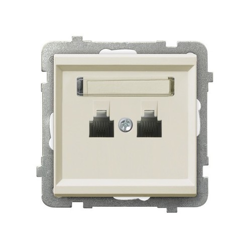 gniazdo SONATA podwójne telefoniczne b/r kremowe GPT-2RR/m/27 1099