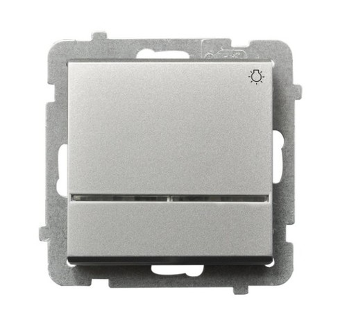 łącznik SONATA światło podświetlany b/r srebrny mat LP-5RS/m/38