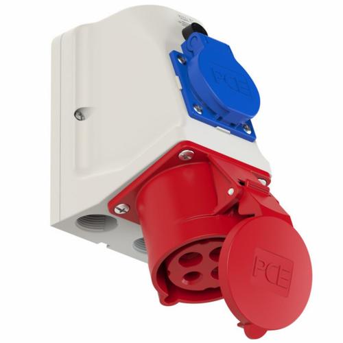 gniazdo KOMBI CEE+230V z bolcem 32A/4P 400V 3P+Z okablowanie