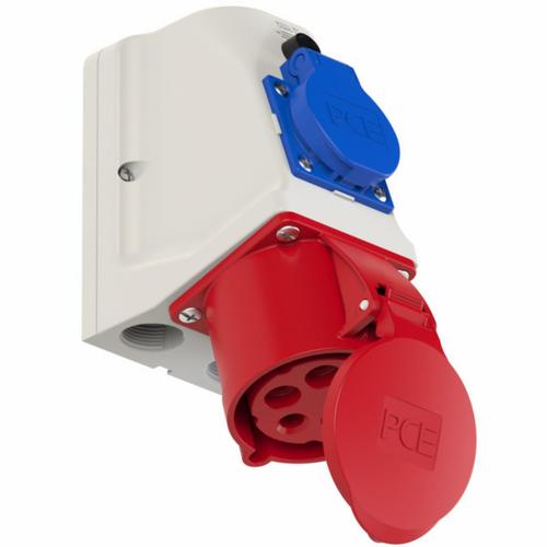 gniazdo KOMBI CEE+230V z bolcem 32A/5P 400V 3P+Z+N okablowanie