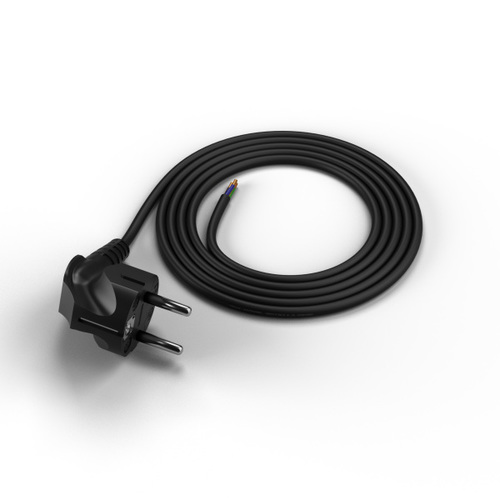 przewód +wtyczka 1,5m 3x1 czarny PP-50/1,5M/3X1/OMY ŻO/CZARNY