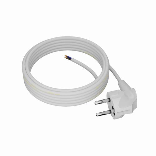 przewód +wtyczka 5m 3x1 biały PP-50/5m/3x1/OMYżo/ biały