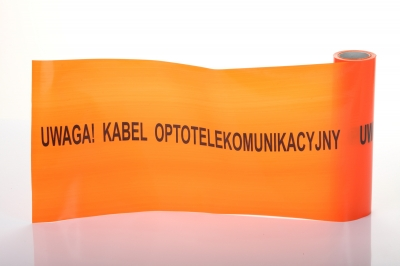 taśma ostrzeg.25cm UWAGA KABEL OPTOTEL. 100m