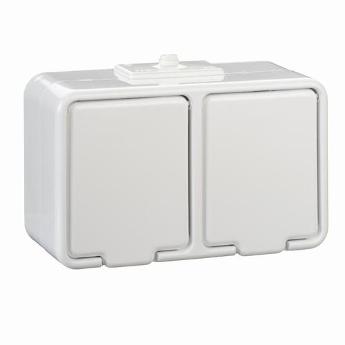 gniazdo CEDAR schuko podwójne n/t