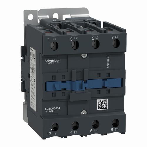 Stycznik mocy LC1D65004P7 TeSys Deca, 4P, AC-1, 80 A, napięcie cewki 230 V AC