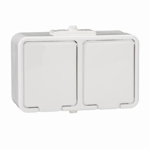 gniazdo CEDAR podwójne z/u n/t biały