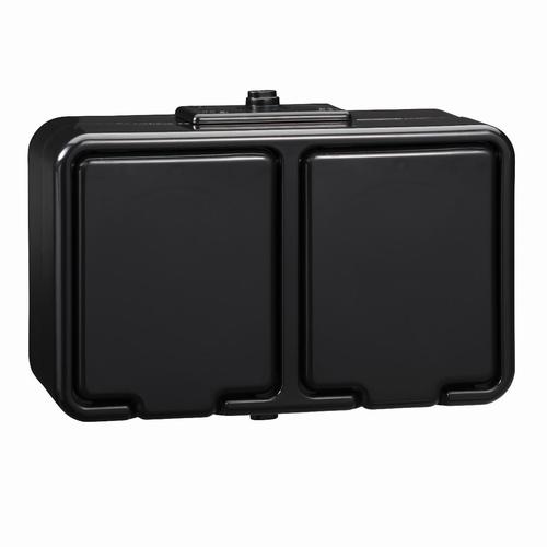 gniazdo CEDAR podwójne z/u n/t czarny