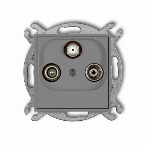 Mechanizm gniazda abonenckiego RTV-SAT przelotowego 10dB (szary mat)
