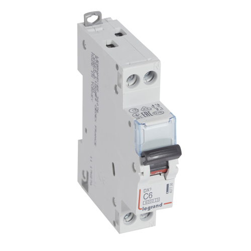 wyłącznik naprądowy S 301N 1P+N C 6 6000A SERII DX3, Legrand