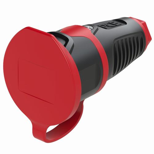 gniazdo gumowe z zatyczką 16A 230V IP54 TAURUS2 zatyczka czerwona