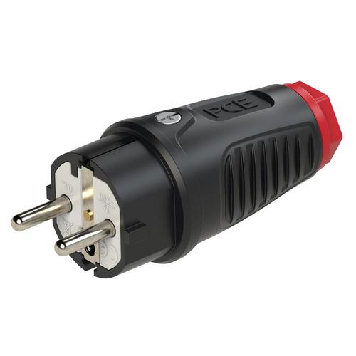 wtyczka gumowa 16A 230V UNI-SCHUKO IP54 TAURUS2 pierścień czerwony