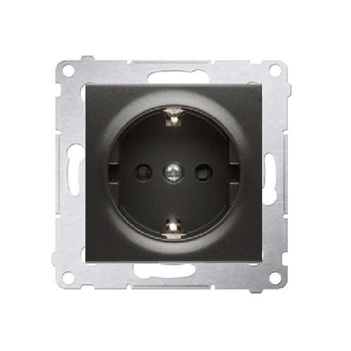 SIMON 54 gniazdo SCHUKO z przesłonami szybkozłącza 16A 250V (moduł) antracyt