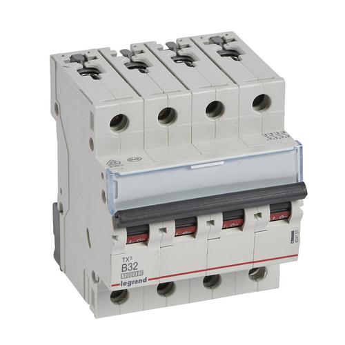 wyłącznik naprądowy S 314 4P B 32A 10000A SERII TX3, Legrand