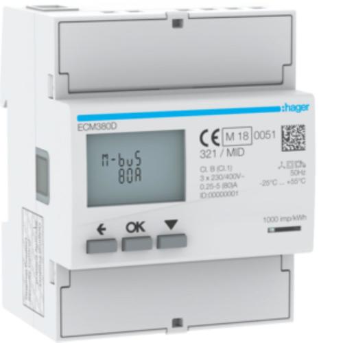 agardio.measure Licznik energii elektrycznej 3-fazowy, 80A 4M, M-bus, MID