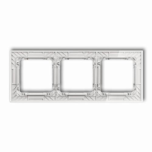 ramka uniwersalna potrójna transparentna DECO Art - efekt szkła (ramka: transparentna; spód: biały)