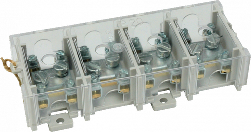 odgałęźnik instalacyjny LZ4*25/6P 4-torowy 25mm2/4x6mm2 na TS35 z pokrywą szary