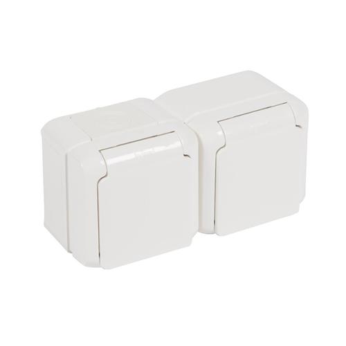 gniazdo 2X2P+Z 16A FORIX IP44 - 250 V białe