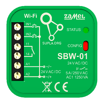 sterownik bramowy WI-FI 1-kanałowy dwukierunkowy TYP: SBW-01