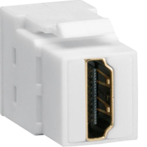 moduł KEYSTONE gniazdo HDMI, przelotowe, wtyk prosty 180°, biały