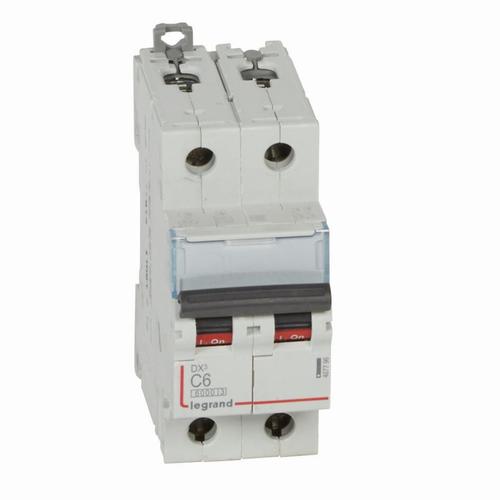 WYŁĄCZNIK NADPRĄDOWY S 302 2P C 6A 6000A SERII DX3, Legrand