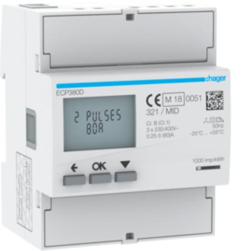 agardio.measure Licznik energii elektrycznej 3-fazowy, 80A 4M, wyjście imp., MID