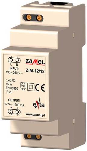 zasilacz impulsowy 12V DC 1,2A TYP: ZIM-12/12
