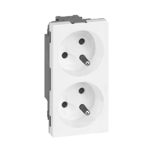 SIMON 500 gniazdo podwójne z/uz. szybkozłącza/zaciski śrubowe 16A 250V 100x50mm czysta biel