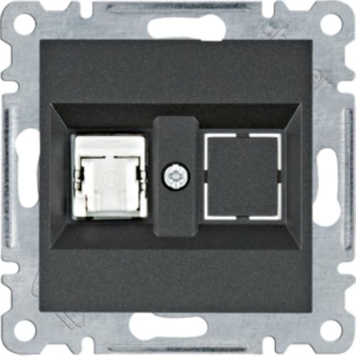 gniazdo LUMINA komputerowe pojedyczne RJ45 kat.5e FTP, czarny
