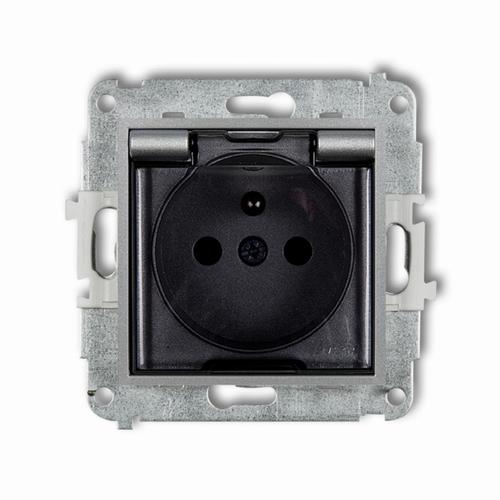 mechanizm gniazda bryzgoszczelnego 7MGPB-1zdp z uziemieniem 2P+Z (klapka dymna, przesłony torów prądowych)