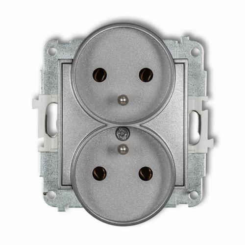 mechanizm gniazda podw. do ramki z uziemieniem 7MGPR-2z 2x(2P+Z) (bez przesłon torów prądowych)