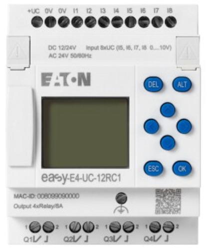 przekaźnik program.EASY-E4-UC-12RC1 easyE4 12-24VDC, 24VAC, 8DI(4AI), 4DO-R, z wyśw.