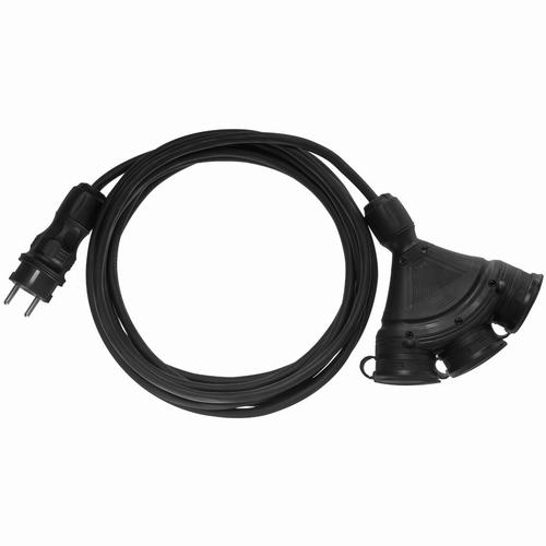 przedłużacz budowlany X3 PS-X3/54/20M/3X2,5/H05RR-F CZARNY , przewód w oponie gumowej H05RR-F czarna 3x2,5mm2, IP 54...