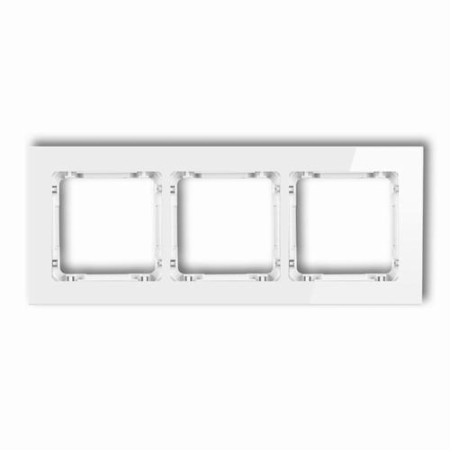 DECO Ramka uniwersarlna potrójna - szkło (ramka: biała; spód: biały)